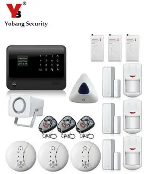 

Yobang Security Touch Screen Keypad LCD Display WIFI GSM Alarm IOS Android APP Wireless Home Burglar Security Alarm System