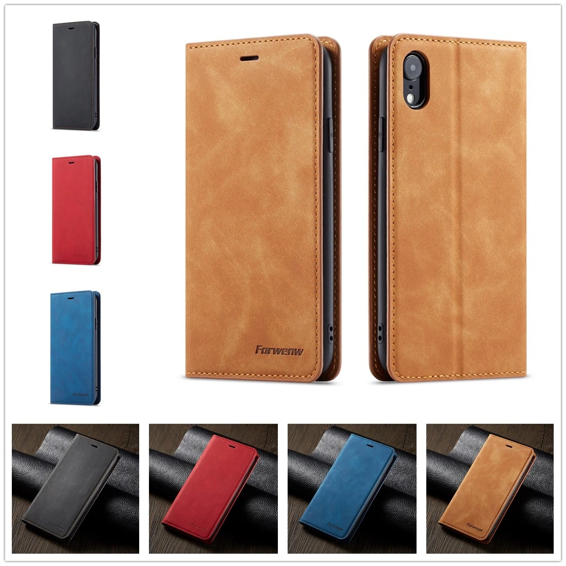 

Flip Case for iPhone 6 6S Plus 7 8 X XS max XR SE 5 5S Leather Phone Coque Books Stand Holder Case High Quality pu Wallet Hoesje