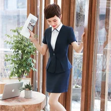 Летние топы с коротким рукавом и юбка из 2 предметов для деловых женщин, для интервью, работы в офисе, для работы, блейзеры, наборы, большие размеры