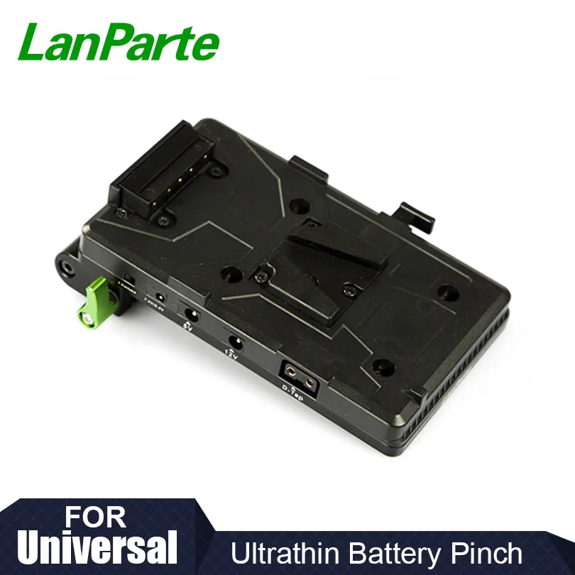 

Lanparte V-mount Ultrathin Battery Pinch Plate with 12V 7.4V 5V 15V DC Port and Rob Clamp for DSLR Camera