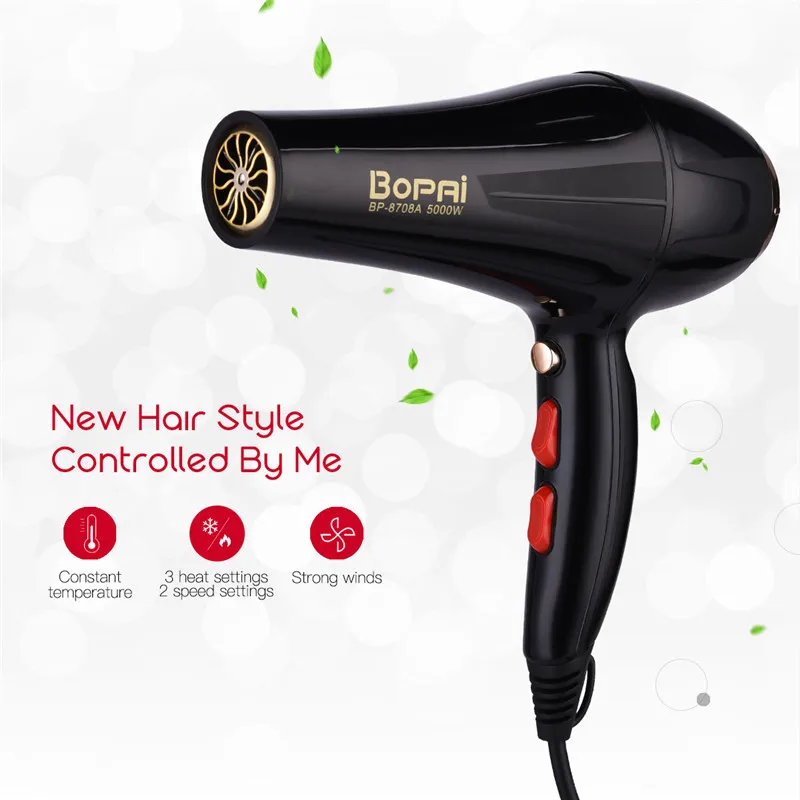 5000W Professional Hair Dryer With Nozzle Super Power Hair Salon