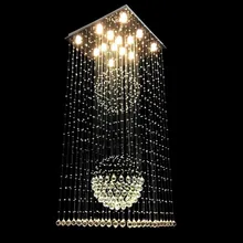 Праздничные продажи квадратная люстра с подвесками-кристаллами современная лампа освещение для лестницы Dia600* h1800mm