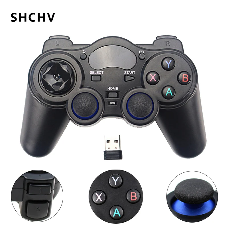

SHCHV 2.4G Wireless Game Controller Joystick Gamepad for Android TV Box PC PS3 Gamestick for Raspberry Pi 3