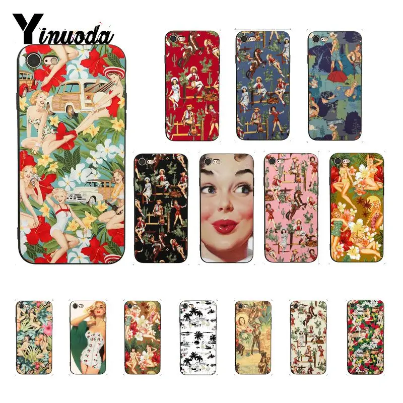 Yinuoda Aloha мягкий чехол для телефона из ТПУ девочек цвет: черный iPhone 8 7 6 6S Plus X XS MAX 5 5S SE