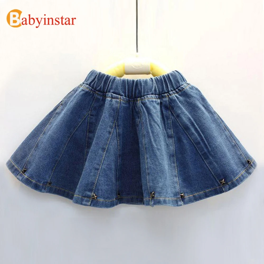 Babyinstar Girls Skirts 2019 Baby Girls Denim Skirt Toddler Children