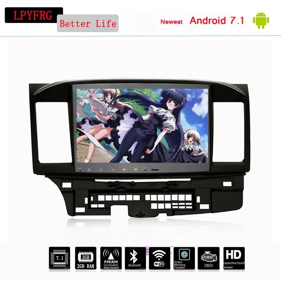Best 10.2" Android 9.0 Car GPS Player Navi for Mitsubishi Lancer 10 Galant 07-17 with 4G+64G Octa Core Radio Multimedia HDMI NO dvd 1