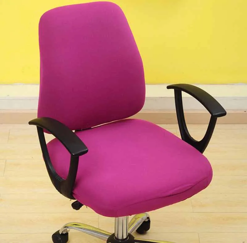 Чехлы для офисных компьютерных стульев Meijuner, спандекс, раздельные чехлы для сидений, офисные, антипылевые, универсальные, однотонные, черные, синие, чехлы для стульев MJ046 - Цвет: Черный
