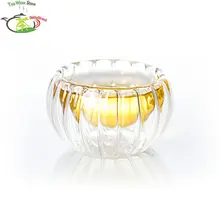 1 х 35 мл в форме тыквы Жаростойкие двойные стенки прозрачные полосатые чайные чашки