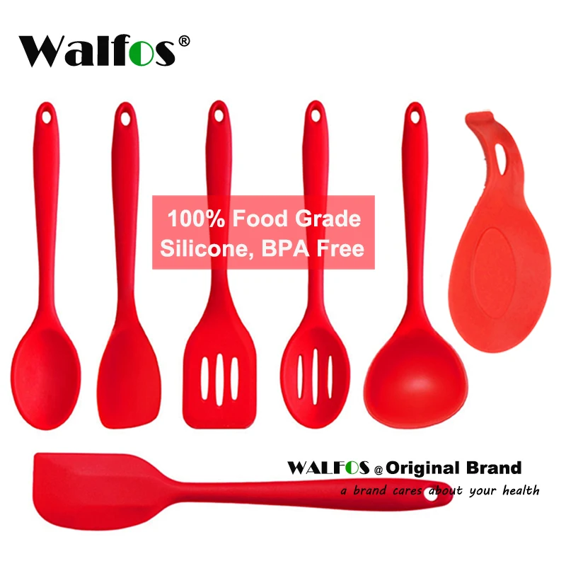 Walfos silicon kitchen utensils cooking set kitchen accessories spoon rest cooking spatula turner soup ladle