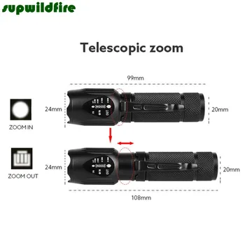 

Super Bright XM-L T6 LED Adjustable Focus Flashlight Torch Zoomable #NO10