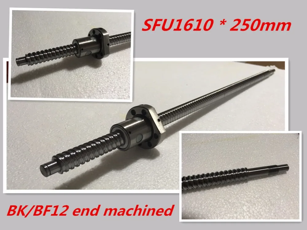 SFU1610 250mm Ball Screw Set : 1 pc ball screw RM1610 250mm+1pc SFU1610