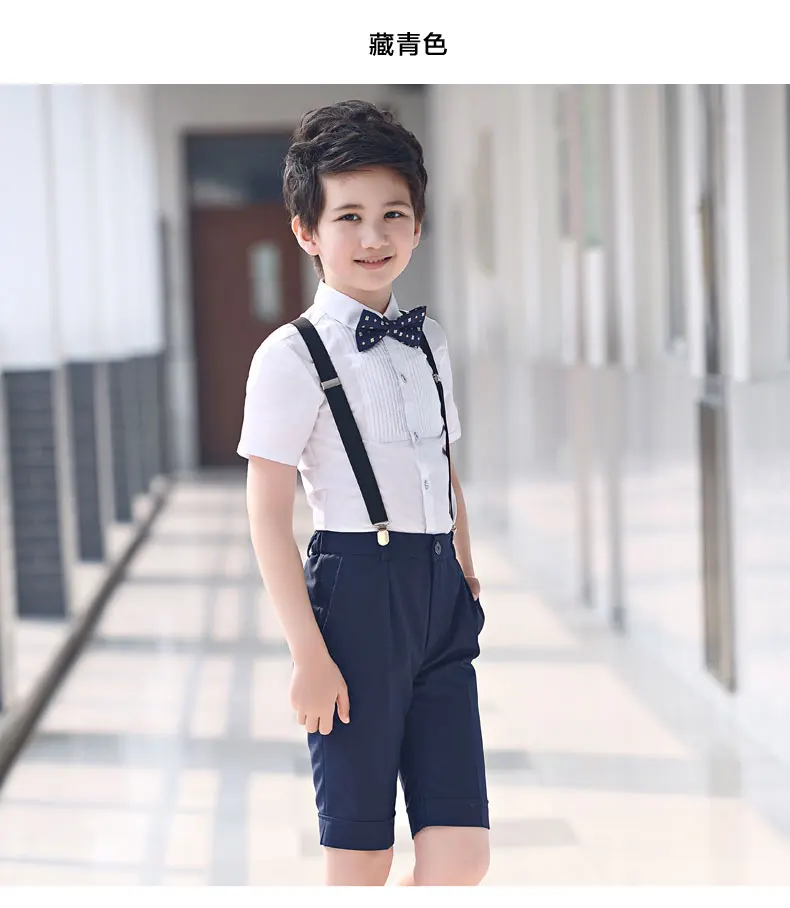 Boys Short Pants Formal Knee Length Trousers Kids Performances Suit Pant Pantalon Garcon Enfant Student  Full Pantaloni Ragazzo  (13)