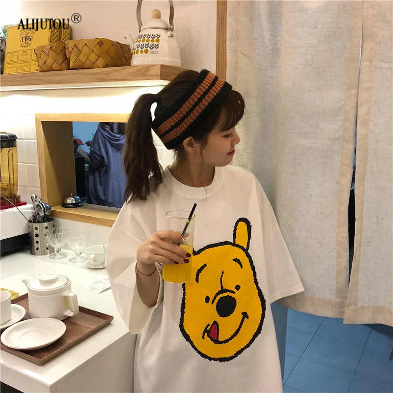 Winnie Summe T Shirt 90s new Women Cartoon Printed Animal Short Sleeve Cute Cartoon T-Shirts Harajuku Style Casual Loose Tops Winnie Summe T Shirt 90s new Women Cartoon Printed Animal Short Sleeve Cute Cartoon T-Shirts Harajuku Style Casual Loose Tops