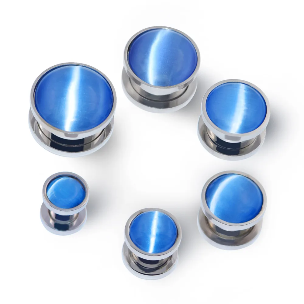 1pair Flare Stainless Steel Ear Pierced Tunnels Plugs Earlet Expansions