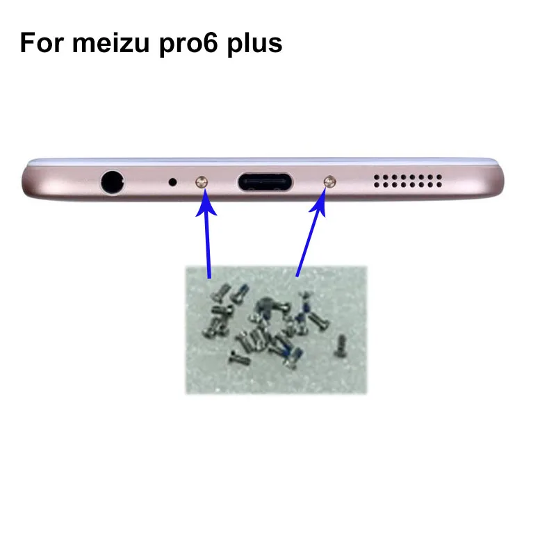 

2PCS silver For Mei zu Pro6 plus Pro 6 plus Buttom Dock Screws Housing Screw nail tack ForMeizu Pro6 plus Pro 6 Mobile Phones