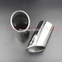 Dongzhen 2pcs Auto Car Exhaust Muffler Tail Stainless Steel Pipe Chrome Trim for Volvo XC90 2013 Car Rear Tail Throat Exhause