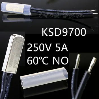

1pcs 5A 250V KSD9700 NO 60 Degree Celsius Normally Open Temperature Switch Thermostat Thermal Protector