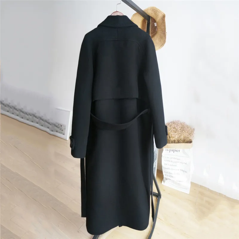 Nouvelle Longues Laine Thick Moyen Lâche À 2018 Long Femmes Dt0175 Noir Cachemire Black Manteau Mode Hiver Mince Survêtement Manches black De Veste RqgEXnwa