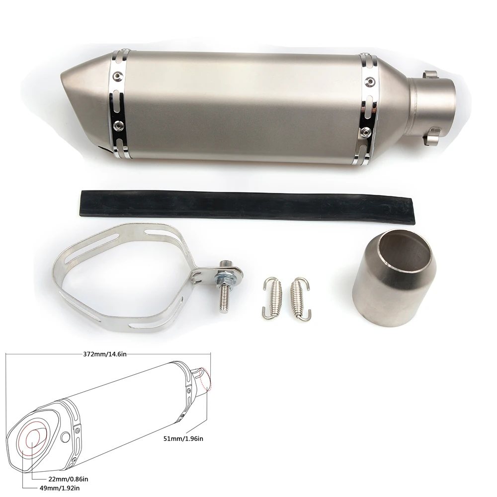 

36mm-51mm Universal Motorcycle Modified Exhaust Muffle pipe for GY6 CBR125 CBR250 CB400 CB600 YZF FZ400 Z750