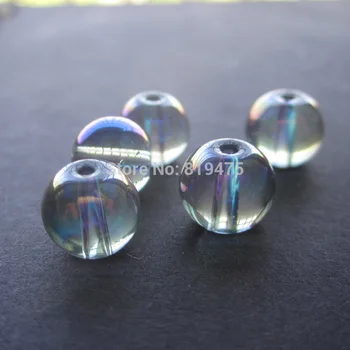 

30Pcs/Lot 8mm Glass Beads Round Plated Blue AB Color for jewelry making