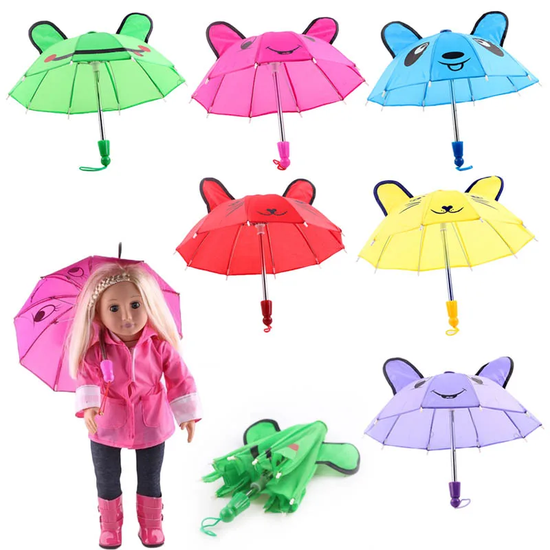 

Beautiful New Style Children Mini Umbrella Rain Gear For 18 Inch American baby Doll Life Journey Dolls Accessory Birthday Gift