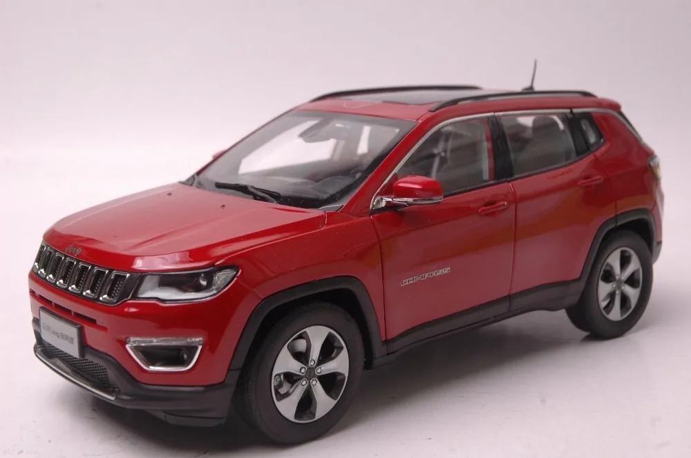 1:18 литья под давлением модели для Jeep Compass 2017 красный внедорожник сплав игрушечный автомобиль миниатюрный коллекция подарок