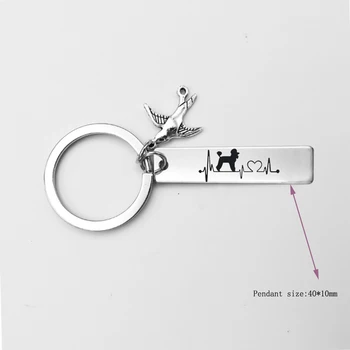 

1 pcs Stainless Steel Keychain 8 Styles Animal Gift For Dog Lovers Friends Couple Gift With Dolphin Pendant Heart Pattern