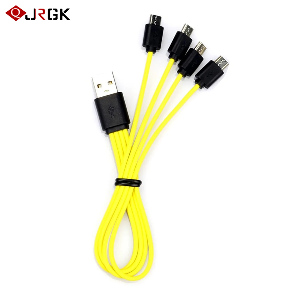 

JRGK Universal Batteries Accessory One USB Drag 1/2/3/4 Micro USB Battery Charger Charging Cable Line for USB Rechargeable