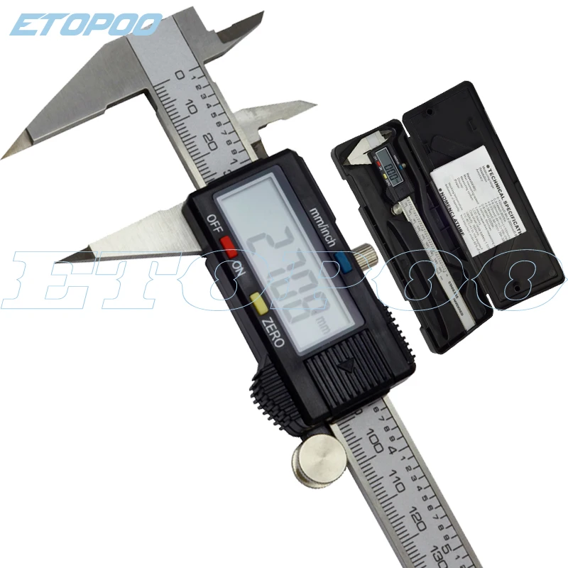 0 150mm 6inch Point jaw Digital caliper micrometer gauge Big LCD