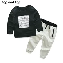 Новинка года; брендовый комплект одежды для мальчиков; детский спортивный костюм; длинная футболка для мальчиков+ штаны; повседневная одежда
