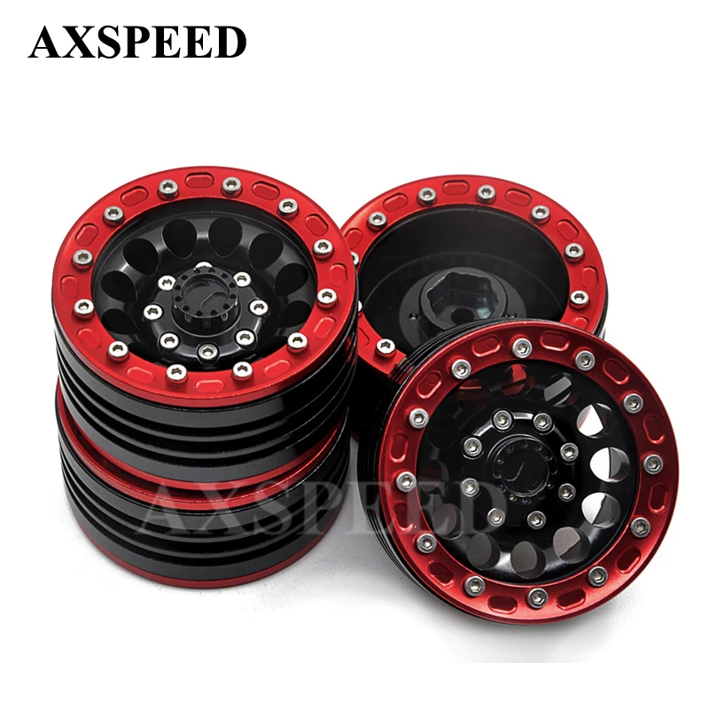 Goede 4 stks RC 110 Rock Crawler Auto Wielen Cool Metal Lichtmetalen Velgen 1.9 inch Beadlock Wiel Hubs Voor SCX10 CC01 RC Onderdelen