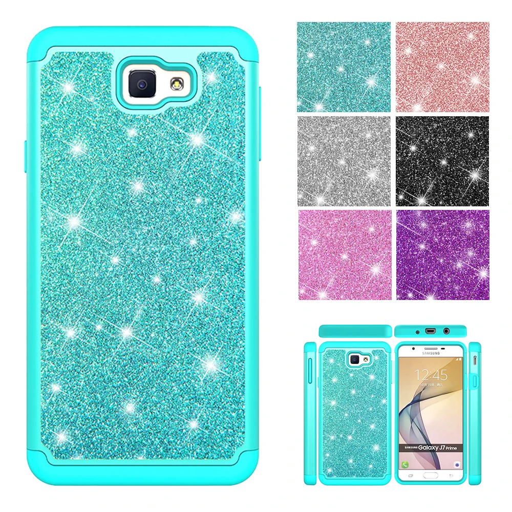 

For Samsung Galaxy J7 V J 7 Verizon J727V J727R4 J727 Luxury Bling Glitter Case J7 Perx J727P TPU+Hard PC Phone Cover J7 Sky Pro