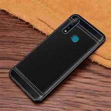 Para VIVO Z5X Caso Litchi Textura Caso TPU Macio Caso Capa Fundas Para VIVO Z5X V1911A Capa Coque Estojo Kryt