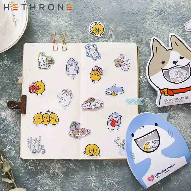 Hethrone креативный милый мультяшный животный прозрачный ПВХ стикер для учётной