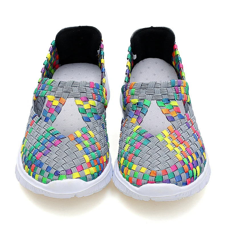 

Fine Zero Women Shoes Summer Flat Female Loafers Women Casual Flats Woven Shoes Slip On Colorful shoe shoe Mujer Plus Size 42
