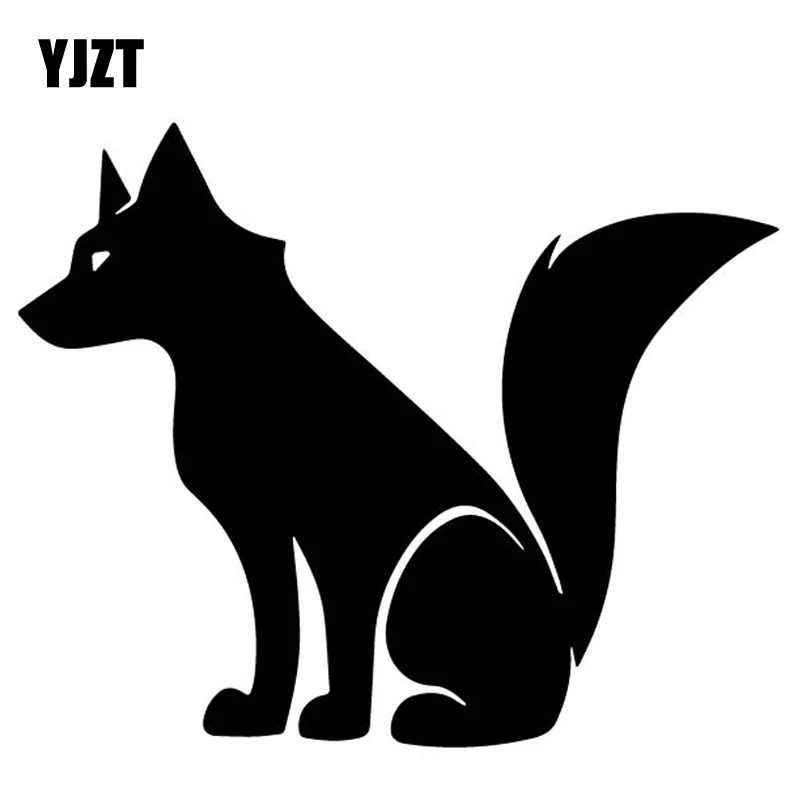

YJZT 15.5CM*12.7CM Fox Sitting Pattern Car Sticker Vinyl Decal Body Of Car Decor Black/Silver C4-1689