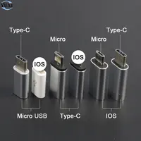 YuXi-Cable de datos plateado, Adaptador convertidor para iPhone/Android, Micro USB tipo C a USB 3,0, adaptador de USB-C