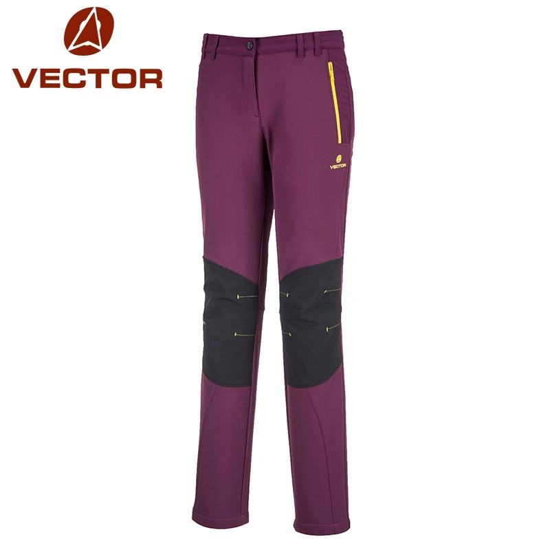 Мужские и женские флисовые походные треккинговые рыбацкие штаны для активного отдыха водонепроницаемые спортивные брюки весенняя Теплая Флисовая одежда - Цвет: Purple  Women