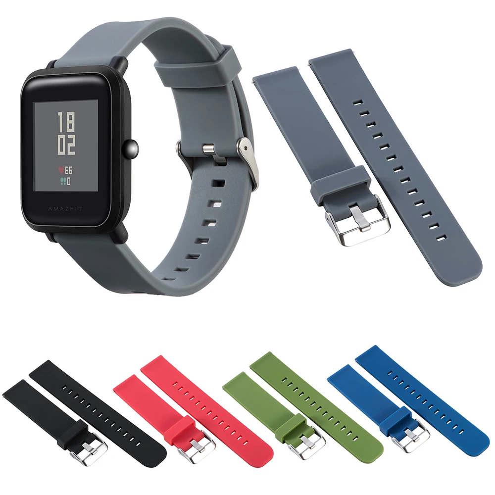 20 мм силиконовый ремешок для часов Huami Amazfit Bip/Misfit Vapor/LG Watch Sport Quick Release браслет с