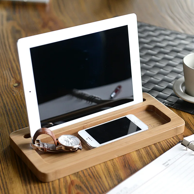 

For iPhone 6 / 6S / iPad Air / Air2 Bamboo Stand Station Support Most 5 Inch Cellphone / 10 Inch Tablet PC