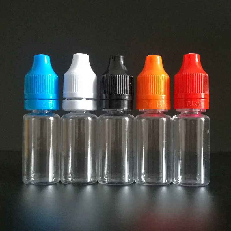 3000pcs 10ml PET transparent E Liquid Bottles with Tamper Evident Caps
