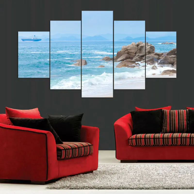 Wall Art Modern Painting Sea Beach Canvas Picture Wall Pictures Artwork Print On Canvas Painting ...