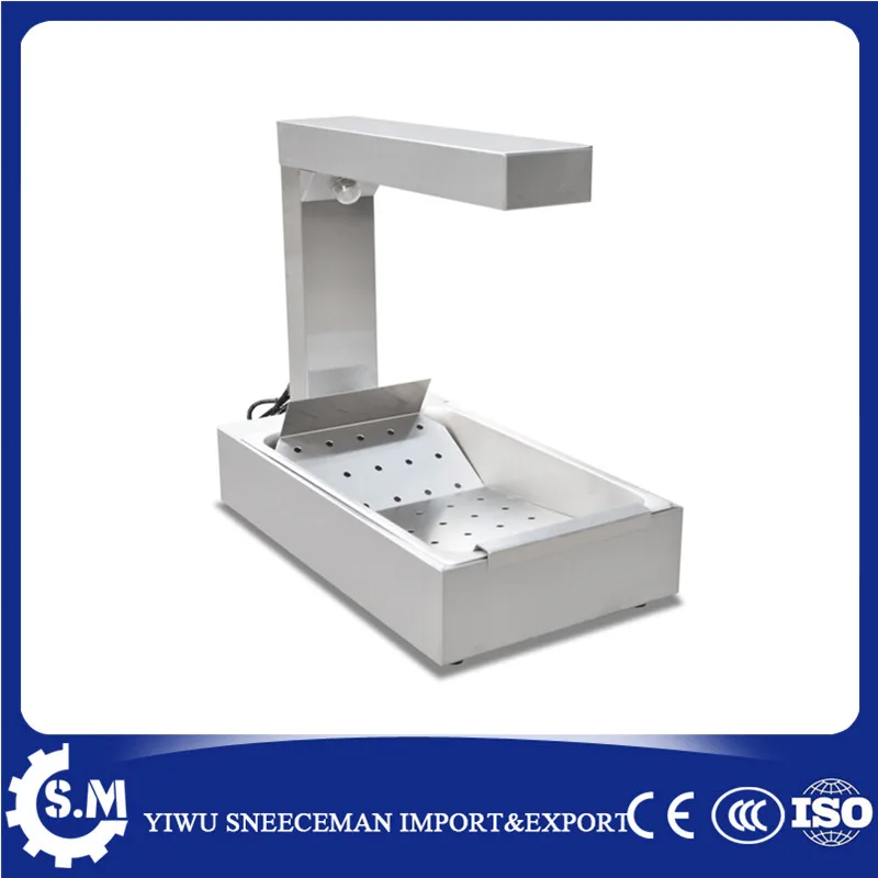 

Fast Food Equipment Showcase KFC Use Vertical Type French Fries Chip Warmer Chips Worker Holding Cabinet