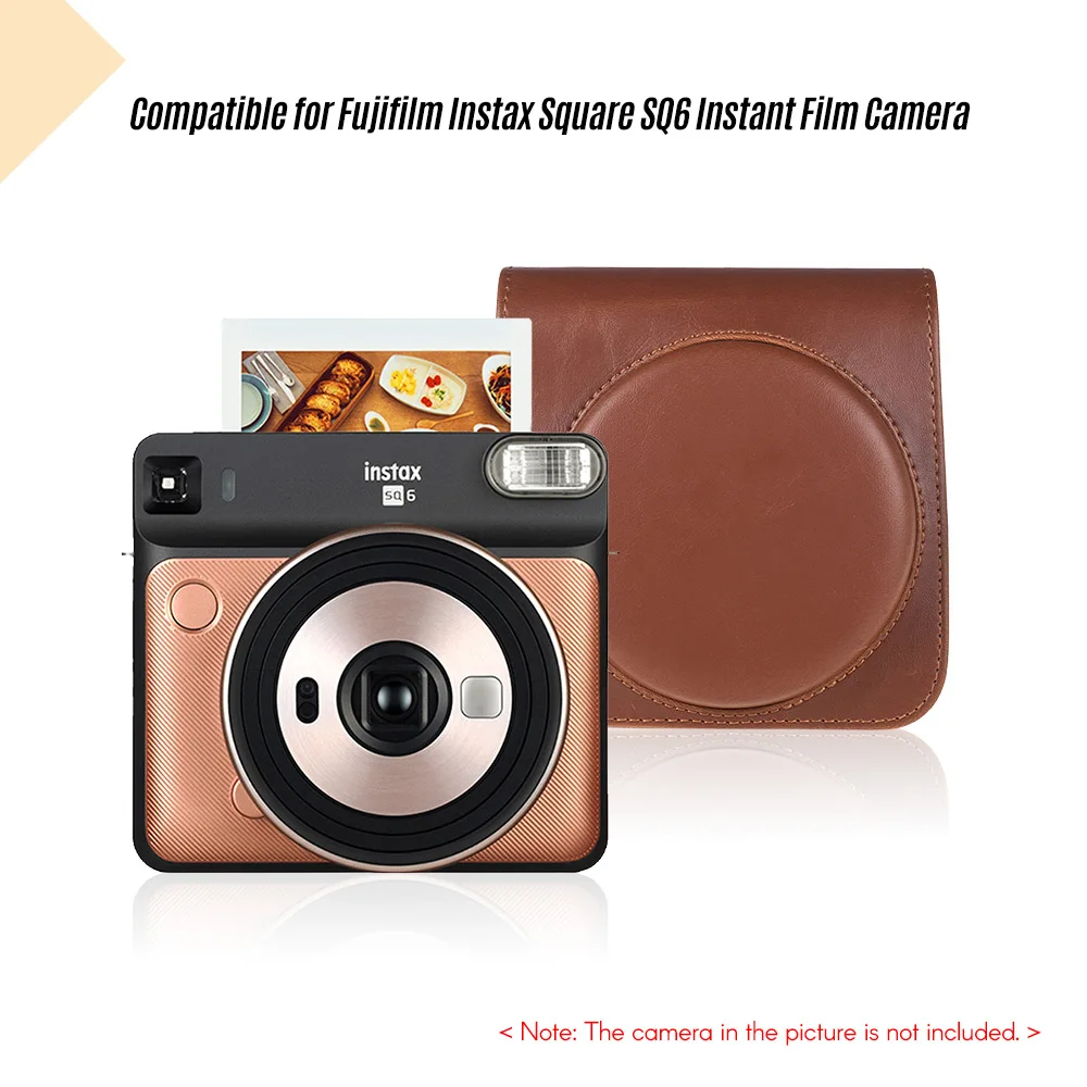 Andoer PU кожаный защитный чехол для камеры Сумка для Fujifilm Instax квадратная SQ6 мгновенная пленка сумка для камеры с регулируемым ремешком