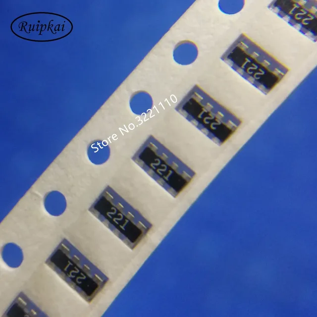 200PCS 0603 2X4 220R 220 ohm Marking 221 SMD Network Resistor array