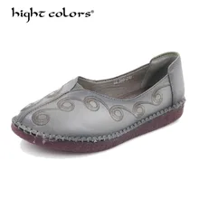 Женская обувь ручной работы из натуральной кожи на плоской подошве слипоны обувь для мам Мягкие женские мокасины для повседневной носки Женские туфли-лодочки W215