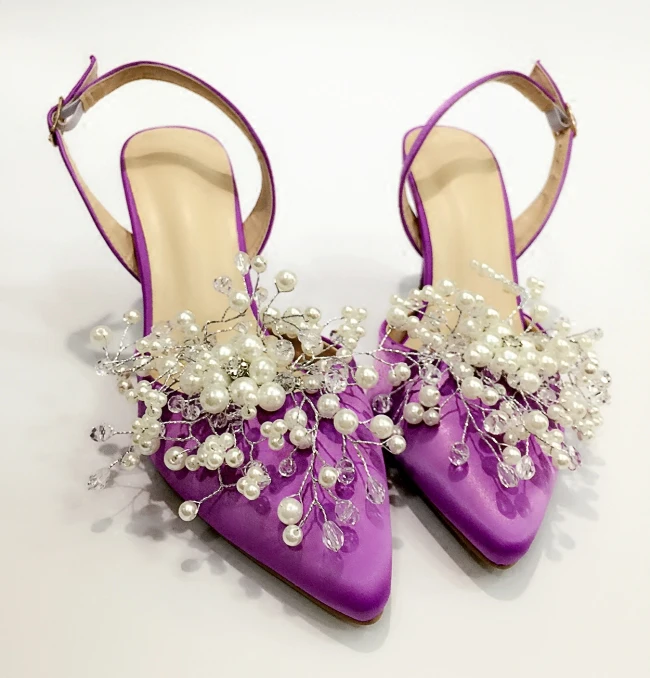 Perla Diamante Señora De Mujeres Tacón Boda Sandalias Ol 2019 Dulce Soltera Fiesta Alto rojo Zapatos Nuevo Mujer Bomba lavanda blanco Delgada Marfil Punta vPfEnIw