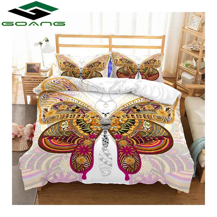GOANG 3d طقم سرير غطاء لحاف غطاء سرير وسادة الرقمية الطباعة الذئب قبلة التوأم طقم سرير الحيوان نمط المنسوجات المنزلية