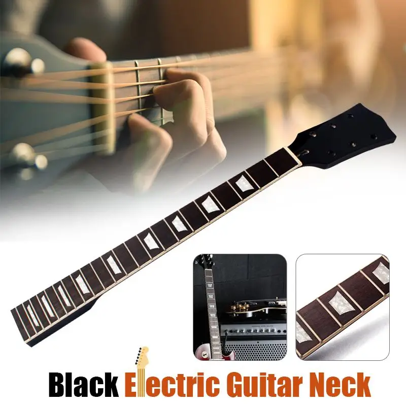 

Electric Guitar Neck for Guitar Replacement Parts Maple Rosewood 22 Fret Black Electric Guitars