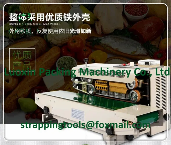 

LX-PACK Lowest Factory Price Highest quality Horizontal Continuous Heat Band Sealer, liquid plastic bag sealer machine